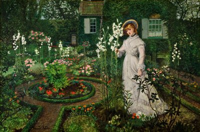 El jardín del rector, Reina de los lirios, 1877 de John Atkinson Grimshaw